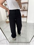 Siyah Beli Lastikli Ve Bağlamalı Rahat Pantolon