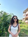Beyaz Lacivert Şeritli Marka Model Elbise