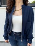 Lacivert Torba Cepli Ham Keten Bomber Ceket