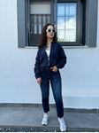 ZR Koyu Mavi Kesik Paça Boyfit Jean