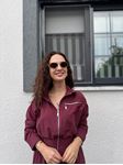 Bordo Beli Lastikli Silver Fermuarlı Poplin Elbise