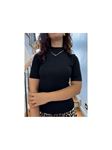 Siyah Yüksek Yakalı T-Shirt