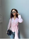 Marka Model Pembe Bağlamalı Gömlek