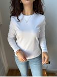 Beyaz Dekoratif Yaka Uzun Kol T-shirt