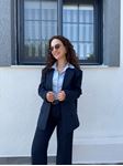 Marka Model Lacivert Vatkalı Astarlı Blazer Ceket