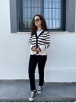 ZR Siyah Kesik Paça Boyfit Jean