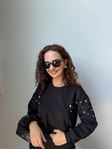 Marka Model Siyah Taşlı Modal Sweat