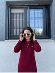 Orijinal Marka Bordo Midi Sweat Elbise