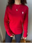 Kırmızı Marka Nakışlı Penye Sweatshirt