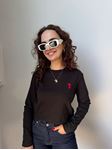 Siyah Marka Nakışlı Penye Sweatshirt