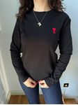 Siyah Marka Nakışlı Penye Sweatshirt
