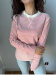 M.D. Kırmızı Çizgili Sweatshirt