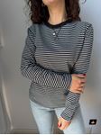 M.D. Lacivert Çizgili Sweatshirt