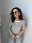 M.D. Ekru Çizgili Sweatshirt