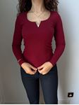 Bordo Gold V Yaka Detay Fitilli Body