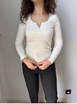 Beyaz Gold V Yaka Detay Fitilli Body