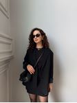 Siyah Çift Düğme Oversize Ceket