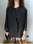 Siyah Çift Düğme Oversize Ceket