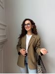 Vizon Çift Düğme Oversize Ceket
