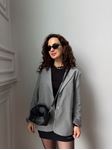 Gri Çift Düğme Oversize Ceket