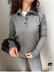Gri Polo Yaka Triko Kazak
