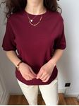 CS Bordo Bisiklet Yaka Basic T-Shirt