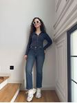 Eskitme Bel Aksesuar Detaytlı Kapalı Paça Jean