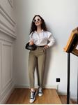 Yeşil Kemerli Havuç Fit Pantolon