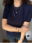 MD Lacivert Bisiklet Yaka Yumuşak Doku Triko