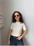 MD Ekru Bisiklet Yaka Yumuşak Doku Triko