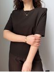 Kahverengi Bisiklet Yaka Vatkalı Premium Basic T-Shirt