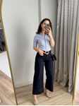 Lacivert Önden Dikişli Çimalı Jean