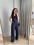 Lacivert Pantolon Yelek Keten Takım