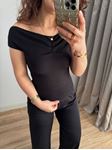 Siyah Önü Büzgülü Body