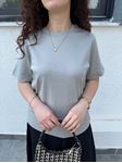 CS Gri Bisiklet Yaka Basic T-Shirt