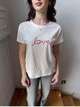 Ekru Love Nakışlı T-Shirt