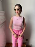 Pembe Yanları Büzgülü Kayık Yaka Bluz