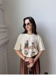Bej Monstkcbki Baskılı T-Shirt
