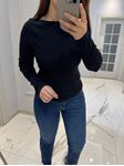 Siyah Çift Yön Fermuarlı Uzun Kol Body