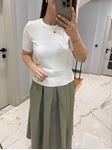 Ekru Bisiklet Yaka Basic Triko