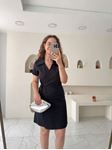Siyah Silver TaşlıKruvaze Elbise