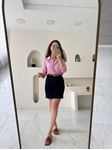 Lacivert Kemerli Kısa Denim Etek