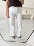 Beyaz Kemerli Wide Leg Jean