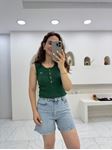 Yeşil Marka Model Fitilli U Yaka Atlet