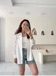 Beyaz Orijinal Marka Keten Gömlek