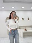 Ekru Parmak Geçmeli Body